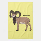 Mouflon-Ziegenbild Geschirrtuch (Vertikal)