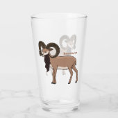Mouflon-Ziegenbild Glas (Rückseite)