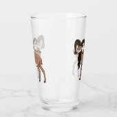 Mouflon-Ziegenbild Glas (Links)