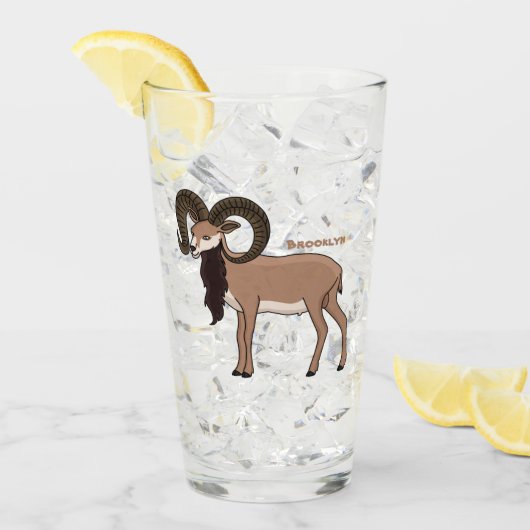Mouflon-Ziegenbild Glas (Vorderseite Ice)