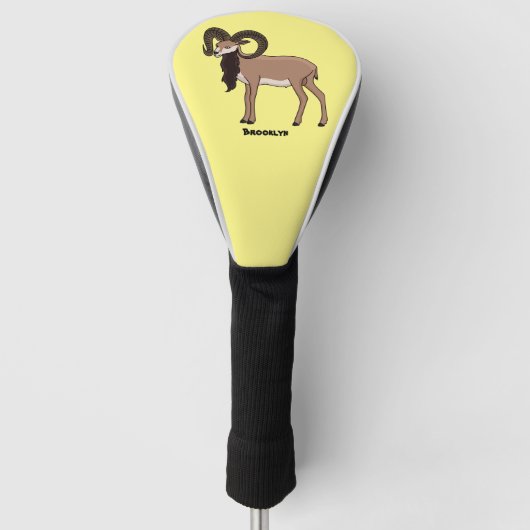 Mouflon-Ziegenbild Golf Headcover (Vorderseite)