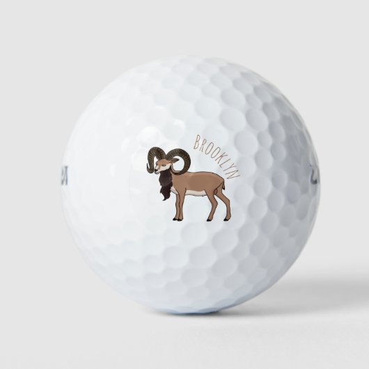 Mouflon-Ziegenbild Golfball (Vorderseite)
