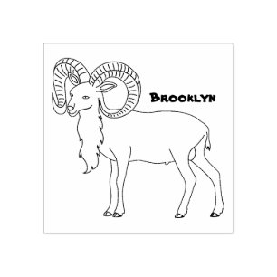 Mouflon-Ziegenbild Gummistempel