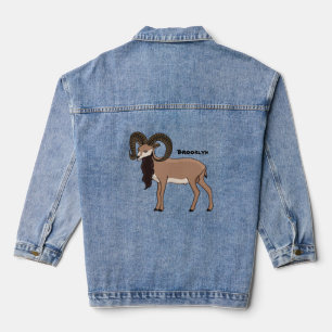 Mouflon-Ziegenbild Jeansjacke