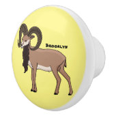 Mouflon-Ziegenbild Keramikknauf (Rechts)