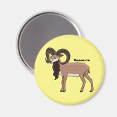 Mouflon-Ziegenbild Magnet (Vorderseite/Rückseite)