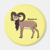 Mouflon-Ziegenbild Magnet (Vorne)
