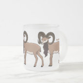 Mouflon-Ziegenbild Mattglastasse (VorderseiteRechts)