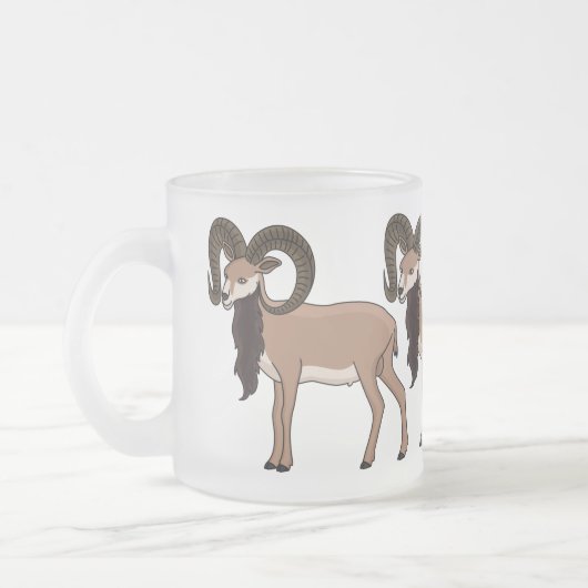Mouflon-Ziegenbild Mattglastasse (Links)