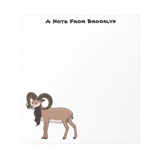 Mouflon-Ziegenbild Notizblock (Vorderseite)