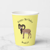 Mouflon-Ziegenbild Pappbecher (Rückseite)