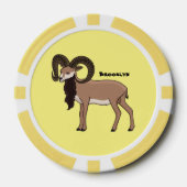 Mouflon-Ziegenbild Pokerchips (Vorderseite)