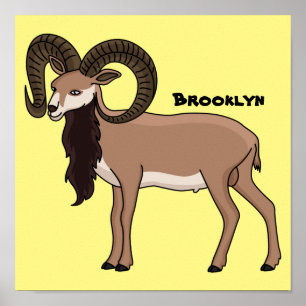 Mouflon-Ziegenbild Poster