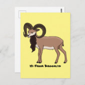 Mouflon-Ziegenbild Postkarte (Vorne/Hinten)