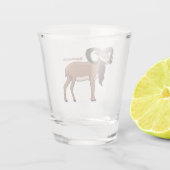 Mouflon-Ziegenbild Schnapsglas (Rückseite)
