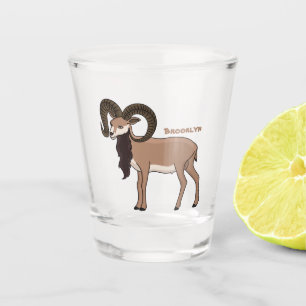 Mouflon-Ziegenbild Schnapsglas