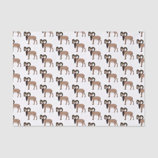 Mouflon-Ziegenbild Seidenpapier (Vorderseite)