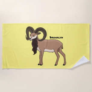 Mouflon-Ziegenbild Strandtuch
