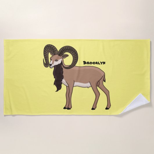 Mouflon-Ziegenbild Strandtuch (Vorderseite)
