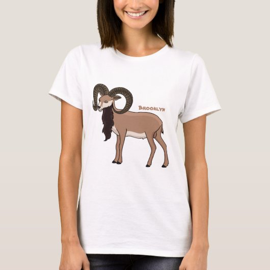 Mouflon-Ziegenbild T-Shirt (Vorderseite)