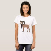 Mouflon-Ziegenbild T-Shirt (Vorne ganz)