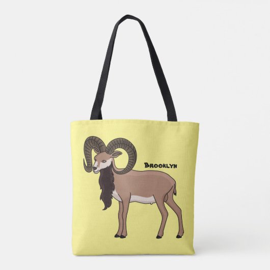 Mouflon-Ziegenbild Tasche (Rückseite)