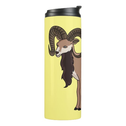 Mouflon-Ziegenbild Thermosbecher (Nach links gedreht)