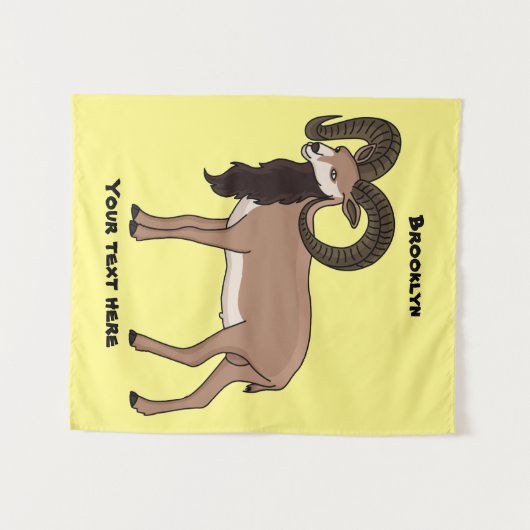 Mouflon-Ziegenbild Wandteppich (Vorderseite (Horizontal))