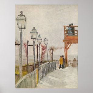 Moulin de la Galette Terrasse, Montmartre (1886) Poster