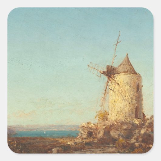 Moulin De Saint-Miter, Près De Martigues Quadratischer Aufkleber (Vorderseite)