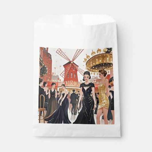 Moulin rouge Stil, schwarz und gold, Reich Luxus Geschenktütchen (Vorderseite)