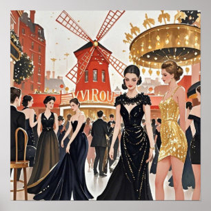 Moulin rouge Stil, schwarz und gold, Reich Luxus Poster