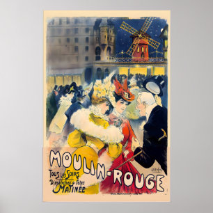 Moulin Rouge Vintage Plakat – Paris Theater