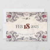 Mouline Rouge Rustikale Rose Einladung (Vorderseite)