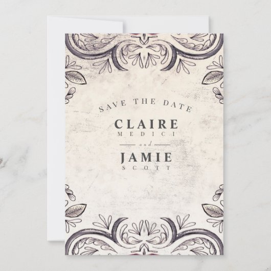 Mouline Rouge Rustikale Rose Einladung (Rückseite)