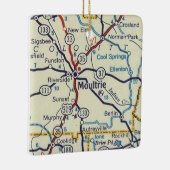 Moultrie GA Vintag Map Keramikornament (Rechts)