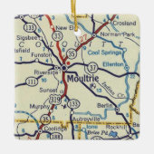 Moultrie GA Vintag Map Keramikornament (Vorderseite)