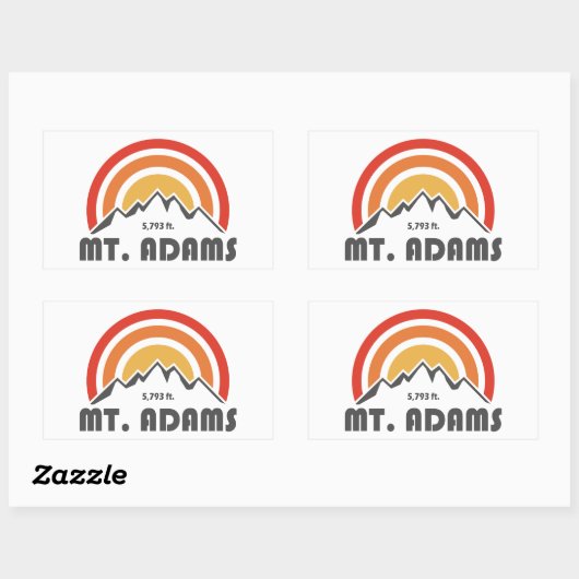 Mount Adams New Hampshire Rechteckiger Aufkleber (Blatt)