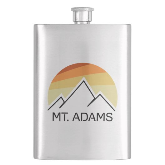 Mount Adams New Hampshire Retro Flachmann (Vorderseite)
