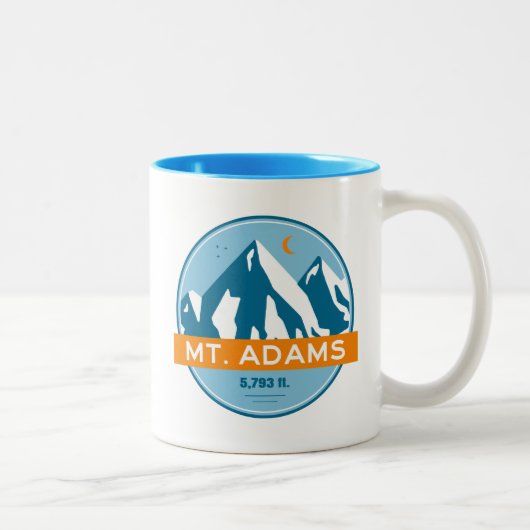 Mount Adams New Hampshire Stars Moon Zweifarbige Tasse (Rechts)