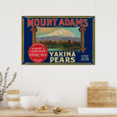 Mount Adams Pear Crate LabelYakima, WA Poster (Küche)