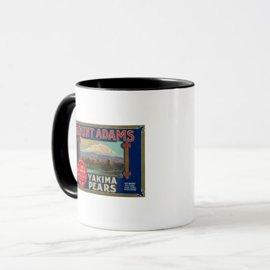 Mount Adams Pear Crate LabelYakima, WA Tasse (Vorderseite Links)