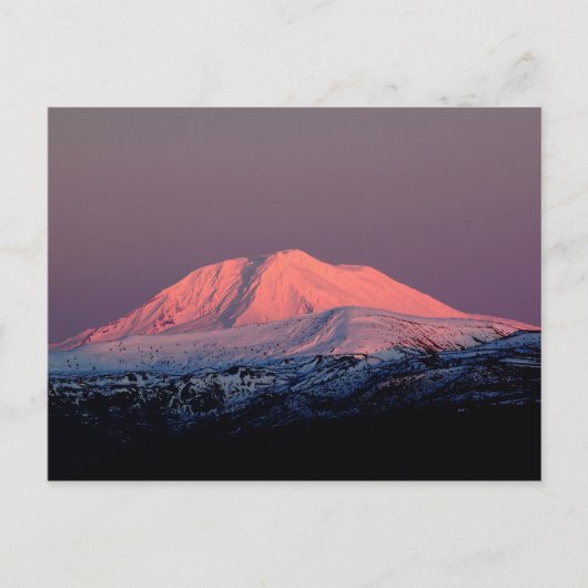 Mount Adams Snowy Peak bei Sonnenuntergang Postkar Postkarte (Vorderseite)