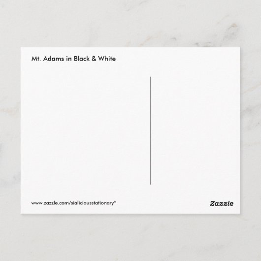 Mount Adams Snowy Peak in Monochrome Postkarte (Rückseite)