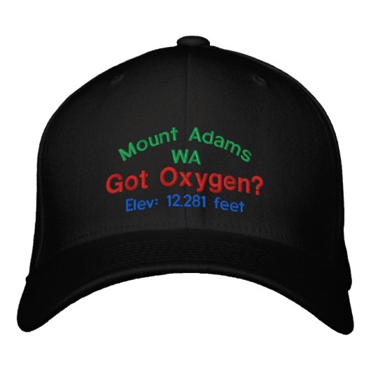 Mount Adams Washington Elevation Cap Bestickte Baseballkappe (Vorderseite)