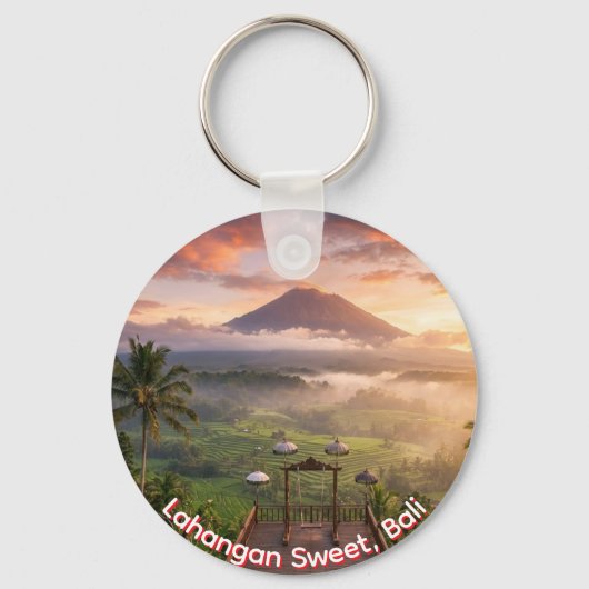 Mount Agung View Lahangan Sweet Bali Keychain Schlüsselanhänger (Rückseite)