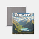 Mount Aspiring Nationalpark Neuseeland Reisen Magnet (Vorderseite/Rückseite)