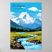 Mount Aspiring Vintage-Darstellung Poster (Vorne)