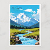 Mount Aspiring Vintage-Darstellung Postkarte (Vorderseite)