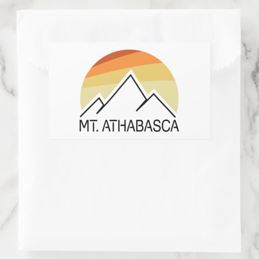 Mount Athabasca Alberta Retro Rechteckiger Aufkleber (Tasche)